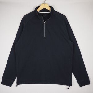 Dunning Golf Ledmore Bamboo Charcoal 1/4 Zip Sweatshirt Mens L Black Sweater